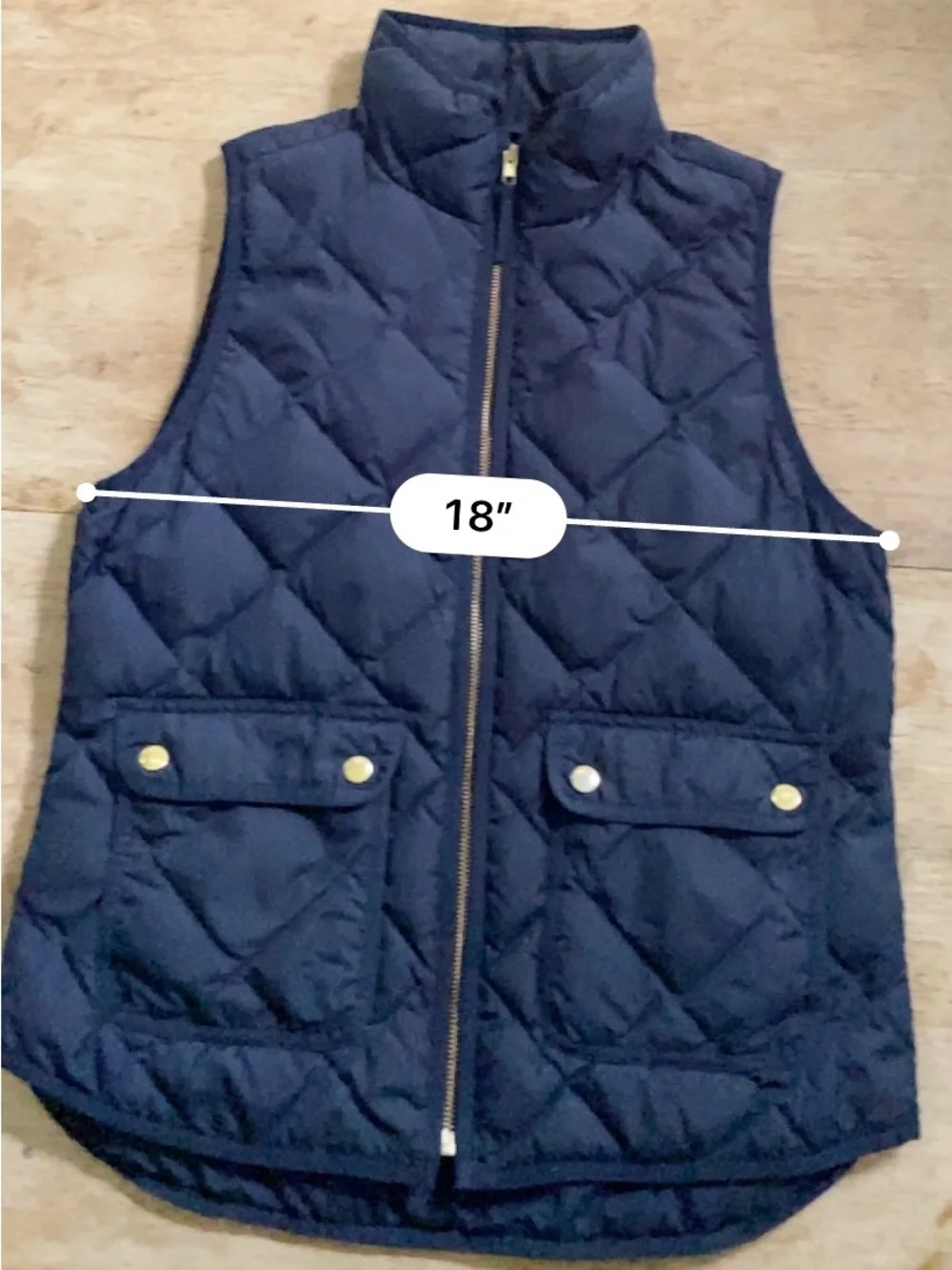 J Crew Women’s Sz S Navy Quilted Down Excursion Vest
